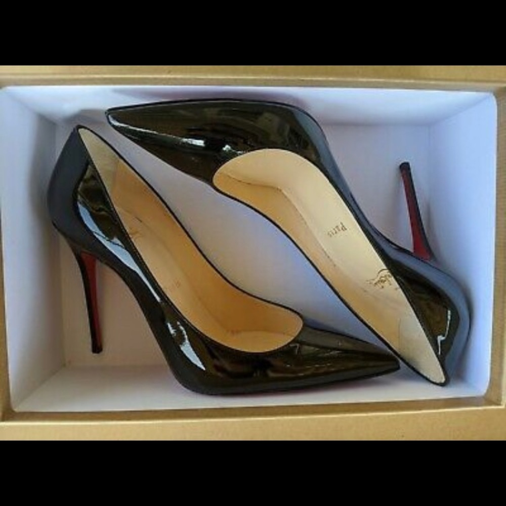 Christian Louboutin Decollete 554 100 Patent Pumps Heels 35 1/2 - Picture 6 of 12